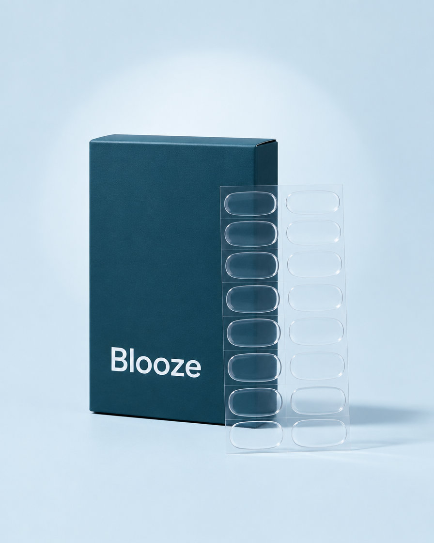Blooze doos met transparante gelsticker-sheet, studioshot